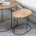 Side table 60 x 39,5 x 60 cm Natural Black Metal Wood (2 Units)