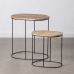 Postranní stolek 60 x 39,5 x 60 cm Přírodní Černý Kov Dřevo (2 kusů)