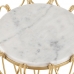 Sofabord 43 x 43 x 50 cm Gylden Metal Hvid Marmor
