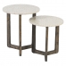 Side table Beige Brown Mother of pearl 40 x 40 x 45 cm MDF Wood