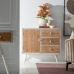 Мебель для прихожей с ящиками COUNTRY 90 x 35 x 80 cm Натуральный Белый древесина ели Деревянный MDF
