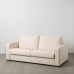 Dīvāns 195 x 95 x 88 cm Sintētiska Auduma Krēmkrāsa