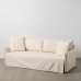 Izvelkams dīvāns 200 x 94 x 86 cm Sintētiska Auduma Krēmkrāsa