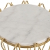 Postranný stolík 50 x 50 x 54,6 cm Zlatá Kov Biela Mramorové