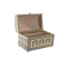 Kutija za nakit DKD Home Decor 25 x 15,5 x 18 cm Šampanjac Bež Drvo Aluminij