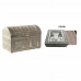 Κουτί-μπιζουτιέρα DKD Home Decor 25 x 15,5 x 18 cm Σαμπάνια Μπεζ Ξύλο Αλουμίνιο