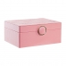 Кутия за бижута DKD Home Decor 17 x 13 x 8,5 cm Розов Полиуретан Дървен MDF