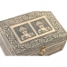 Ékszeres doboz DKD Home Decor 17,5 x 12,5 x 8,5 cm Pezsgő Bézs szín Fa Alumínium