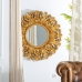 Sieninis veidrodis 108 x 3,5 x 108 cm Stiklas Auksinis Medžio