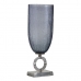 Vase 17 x 17 x 47 cm Krystal Grå Metal Sølv