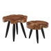Postranní stolek Přírodní Černý Dřevo 60 x 60 x 50 cm
