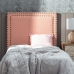 Табла за легло 100 x 8 x 120 cm Синтетичен плат Розов Дървен