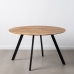 Dining Table 130 x 130 x 77 cm Natural Black Wood Iron