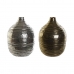 Vaza DKD Home Decor 20 x 20 x 28,5 cm Sidabras Auksinis Aliuminis Šiuolaikiškas (2 vnt.)
