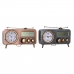 Reloj de Mesa DKD Home Decor 33 x 11,5 x 26 cm Gris Cobre Hierro Vintage (2 Unidades)