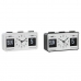 Alarm Clock DKD Home Decor 17 x 5 x 9 cm Black White PVC (2 Units)