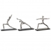 Statua Decorativa DKD Home Decor 33 x 10 x 35 cm Argentato Nero Indiano Yoga (3 Unità)