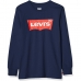 Vaikiški marškinėliai ilgomis rankovėmis Levi's Batwing Tamsiai mėlyna