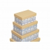 Et sett av stabelbare bokser for organisering DKD Home Decor dyr Blå Karakterer (43,5 x 33,5 x 15,5 cm)