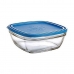 Cutie pentru prânz ermetică Duralex Freshbox Albastru Pătrat (23 x 23 x 9 cm) (3 L)