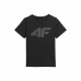 Børne Kortærmet T-shirt 4F Melange Sort