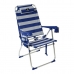 Összecsukható szék fejtámlával Kék/Fehér Csíkos