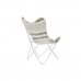 Chaise de jardin DKD Home Decor Gris Coton Blanc Fer (74 x 65 x 90 cm)