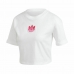 Kortærmet T-shirt til Kvinder Adidas Adicolor 3D Trefoil Hvid