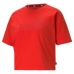 Ženska Majica s Kratkimi Rokavi Puma Essentials Logo Rdeča