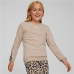 Sweatshirt uden hætte til piger Puma Alpha Crew Neck Beige Leopard Pink