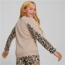 Sweatshirt uden hætte til piger Puma Alpha Crew Neck Beige Leopard Pink