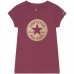 Otroške Majica s Kratkimi Rokavi Converse Shiny Graphic Temno Rdeča
