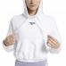 Γυναικείο Φούτερ με Κουκούλα Reebok Sportswear Cropped Λευκό