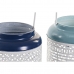 Suport de Lumânări DKD Home Decor Albastru celest Bleumarin Metal 15 x 15 x 24,5 cm (2 Unități)