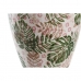 Vaza DKD Home Decor Ruda Balta Žalia Keramikos dirbinys Tropinis 18 x 18 x 25 cm Augalo lapas
