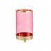 Kaarshouder Roze Gouden Cilinder 9,7 x 16,5 x 9,7 cm Metaal Glas