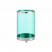 Candleholder Silver Blue Cylinder 12,2 x 19,5 x 12,2 cm Metal Glass