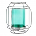 Candleholder Silver Blue Lantern Metal Glass (19 x 20 x 19 cm)