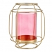 Žvakidė Rožinė Auksinis Žibintas Metalinis stiklas (19 x 20 x 19 cm)