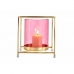 Kerzenschale karriert Rosa Gold 14 x 15,5 x 14 cm Metall Glas
