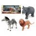 Набор диких животных Зебра Слон Лев 28 x 12 cm (3 штук) (3 pcs)