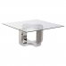 Centre Table DKD Home Decor Silver Steel Aluminium Tempered Glass 100 x 100 x 45 cm