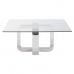 Sofabord DKD Home Decor Sølvfarvet Stål Aluminium Hærdet glas 100 x 100 x 45 cm