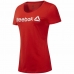 Kortærmet T-shirt til Kvinder Reebok Scoop Neck Rød