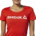Damen Kurzarm-T-Shirt Reebok Scoop Neck Rot