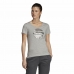 Dames-T-Shirt met Korte Mouwen Adidas Linear Lichtgrijs