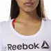 Kortarmet T-skjorte til Kvinner Reebok Scoop Neck Hvit