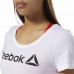 Dames-T-Shirt met Korte Mouwen Reebok Scoop Neck Wit