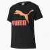 Lühikeste varrukatega T-särk, naiste Puma Classics Logo Tee Must