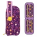 School Case with Accessories Milan Flowers Lilac 22,5 x 11,5 x 11 cm